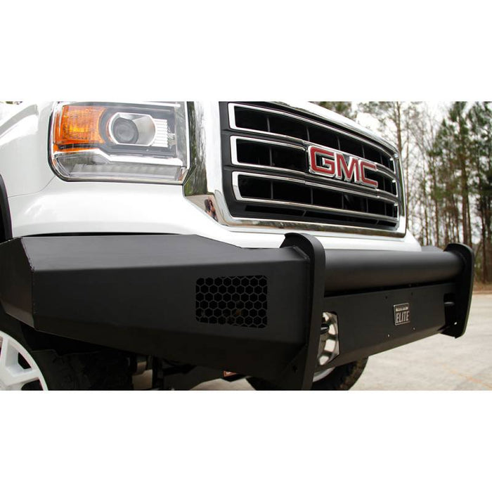 Fab Fours GS14-R3161-1 Black Steel Elite Smooth Front Bumper for GMC Sierra 1500 2014-2015