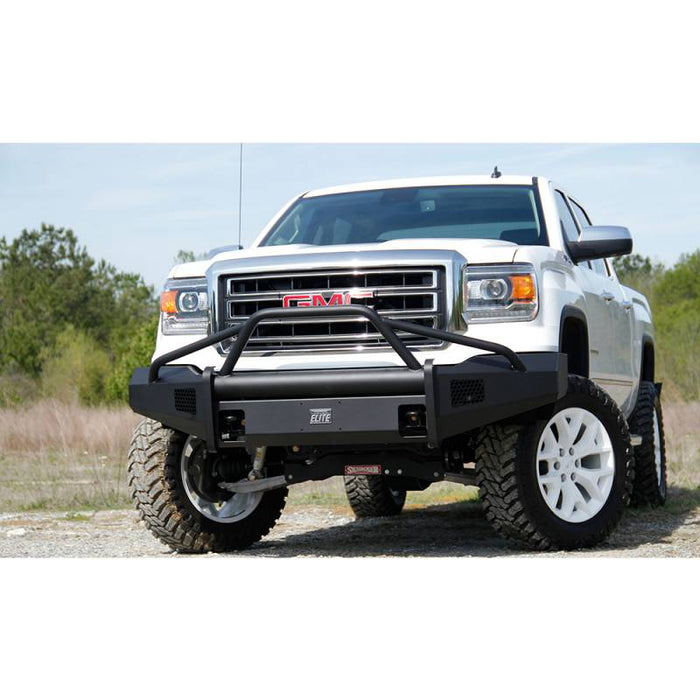 Fab Fours GS14-R3162-1 Black Steel Elite Smooth Front Bumper Pre-Runner Guard for GMC Sierra 1500 2014-2015