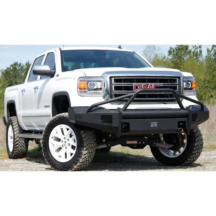 Fab Fours GS14-R3162-1 Black Steel Elite Smooth Front Bumper Pre-Runner Guard for GMC Sierra 1500 2014-2015