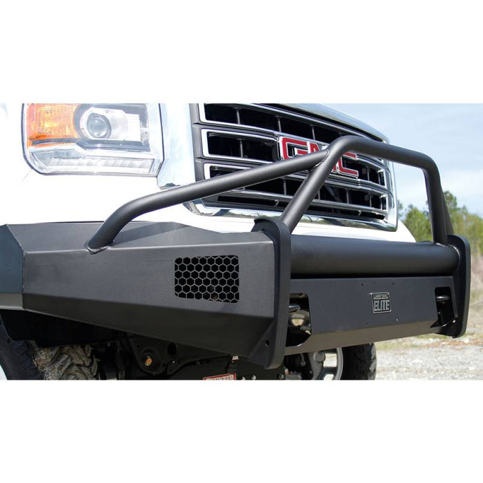 Fab Fours GS14-R3162-1 Black Steel Elite Smooth Front Bumper Pre-Runner Guard for GMC Sierra 1500 2014-2015