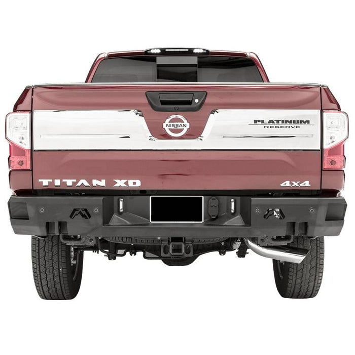 Fab Fours NT16-W3751-1 Premium Rear Bumper w/ Sensor Holes for Nissan Titan XD 2016-2021