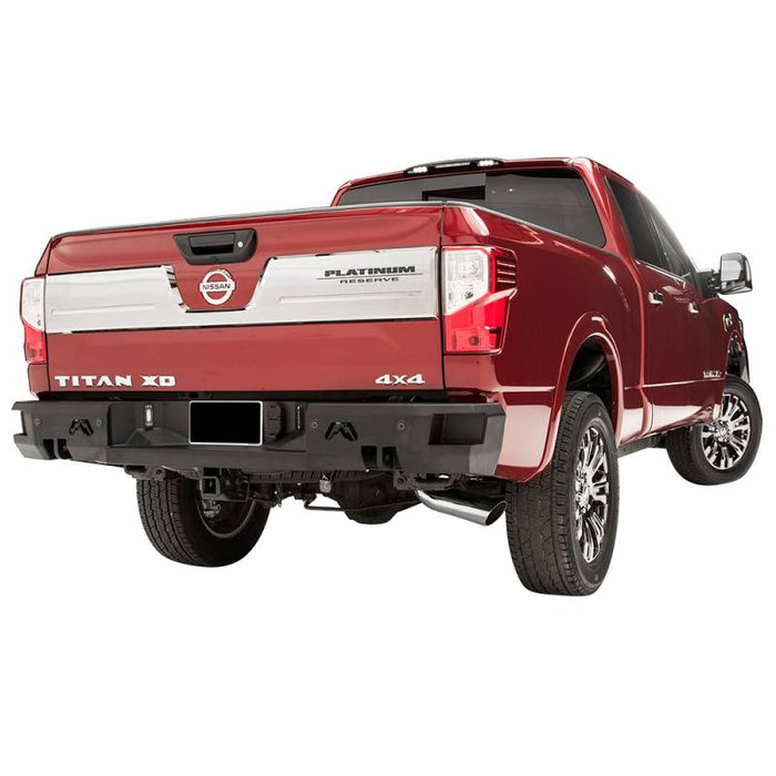 Fab Fours NT16-W3751-1 Premium Rear Bumper w/ Sensor Holes for Nissan Titan XD 2016-2021