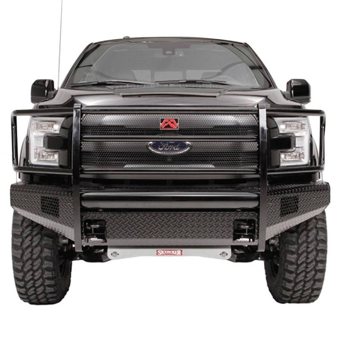 Fab Fours FF09-K1960-1 Black Steel Front Bumper w/ Full Grille Guard for Ford F150 2009-2014