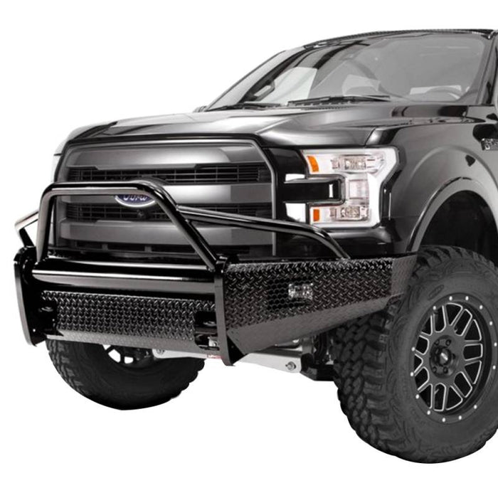 Fab Fours FF09-K1962-1 Black Steel Front Bumper w/ Pre-Runner Guard for Ford F150 2009-2014