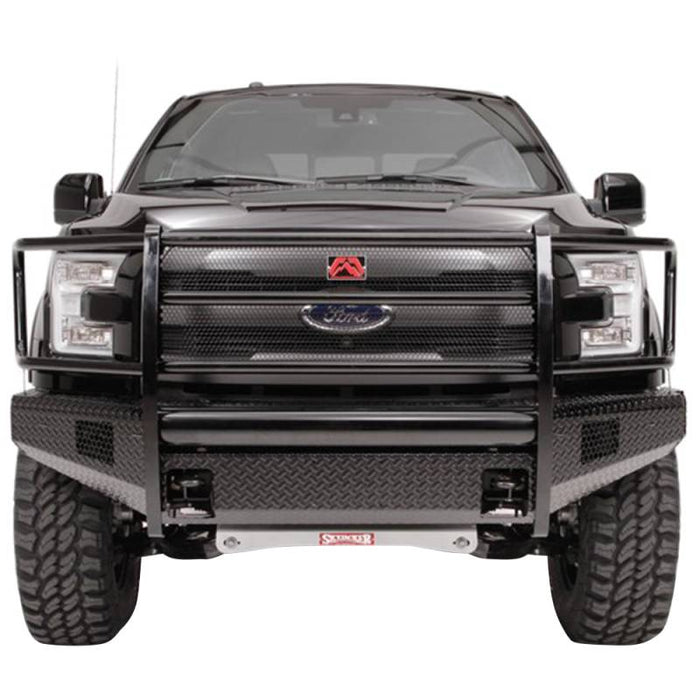 Fab Fours FF15-K3250-1 Black Steel Front Bumper w/ Full Grille Guard for Ford F150 2015-2017