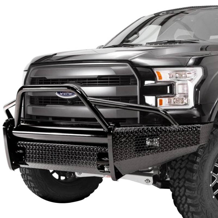 Fab Fours FF15-K3252-1 Black Steel Front Bumper w/ Pre-Runner Guard for Ford F150 2015-2017