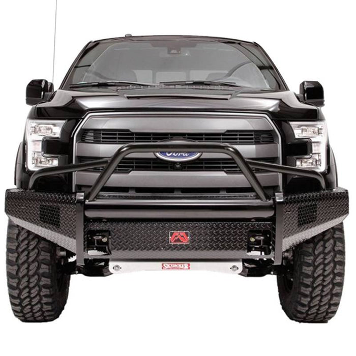 Fab Fours FF15-K3252-1 Black Steel Front Bumper w/ Pre-Runner Guard for Ford F150 2015-2017