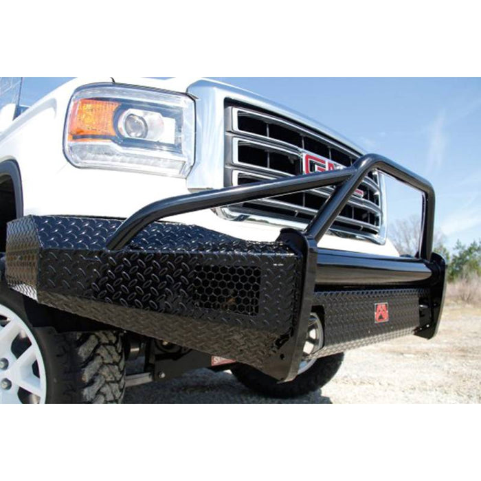 Fab Fours GM07-K2162-1 Black Steel Front Bumper w/ Pre-Runner Guard for GMC Sierra 1500 2007-2013