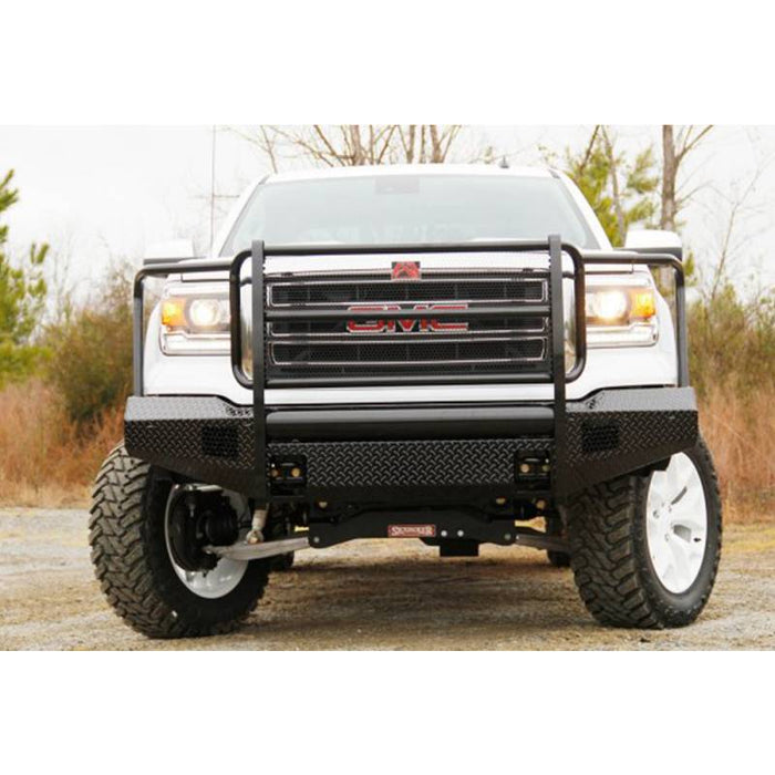 Fab Fours GS14-K3160-1 Black Steel Front Bumper w/ Full Grille Guard for GMC Sierra 1500 2014-2015