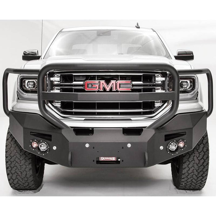 Fab Fours GS16-F3950-1 Premium Winch Front Bumper w/ Full Guard and Sensor Holes for GMC Sierra 1500 2016-2018