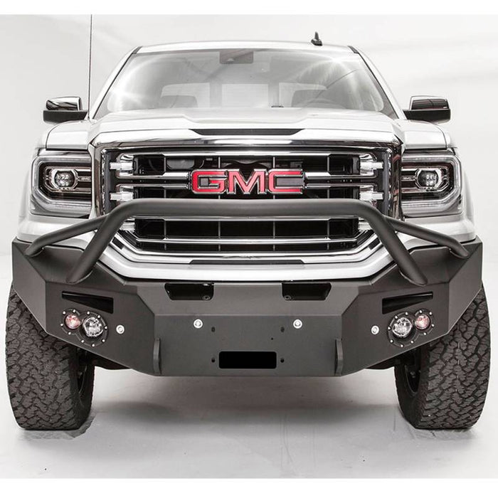 Fab Fours GS16-F3952-1 Premium Winch Front Bumper w/ Pre-Runner Guard and Sensor Holes for GMC Sierra 1500 2016-2018