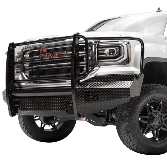 Fab Fours GS16-K3960-1 Black Steel Front Bumper w/ Full Grille Guard for GMC Sierra 1500 2016-2018