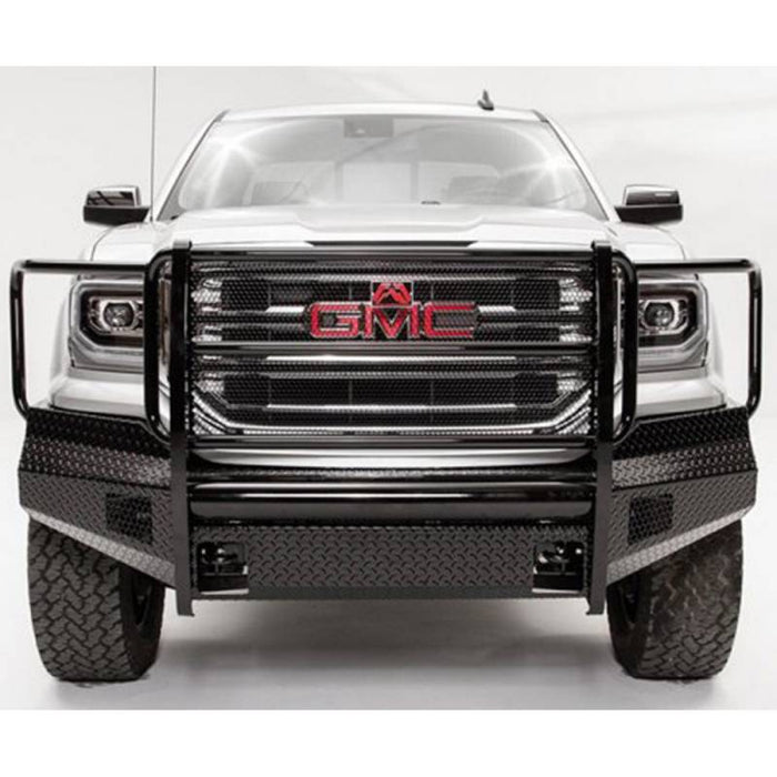 Fab Fours GS16-K3960-1 Black Steel Front Bumper w/ Full Grille Guard for GMC Sierra 1500 2016-2018