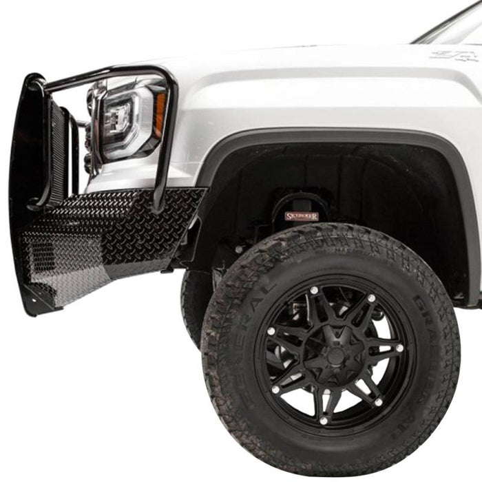 Fab Fours GS16-K3960-1 Black Steel Front Bumper w/ Full Grille Guard for GMC Sierra 1500 2016-2018