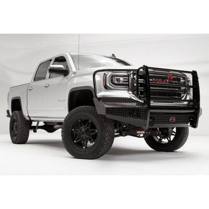 Fab Fours GS16-K3960-1 Black Steel Front Bumper w/ Full Grille Guard for GMC Sierra 1500 2016-2018