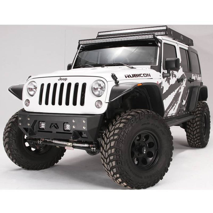 Fab Fours JK07-B1855-1 FMJ Stubby Winch Front Bumper for Jeep Wrangler JK 2007-2018