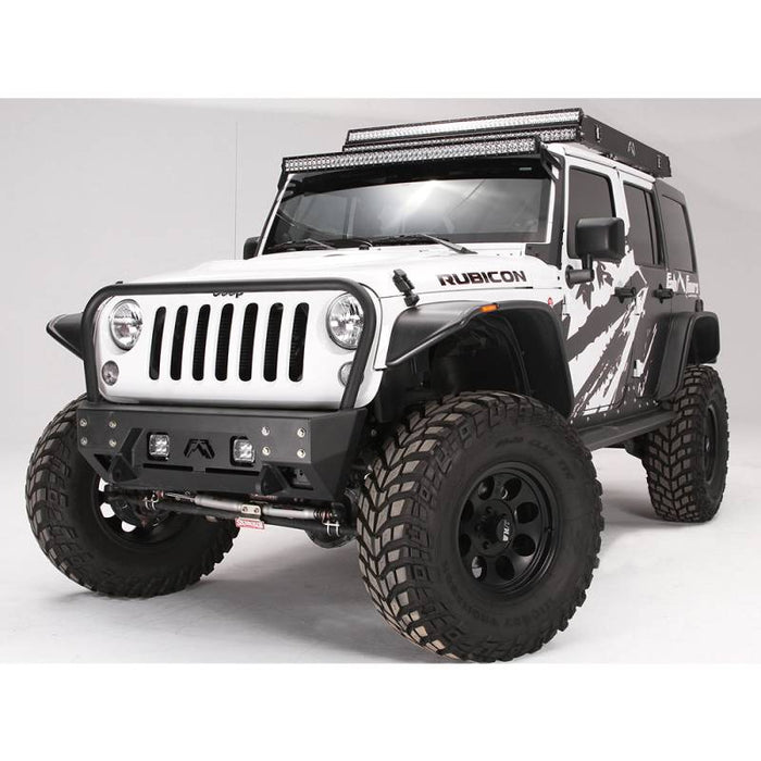 Fab Fours JK07-B1856-1 FMJ Stubby Winch Front Bumper w/ Full Guard for Jeep Wrangler JK 2007-2018