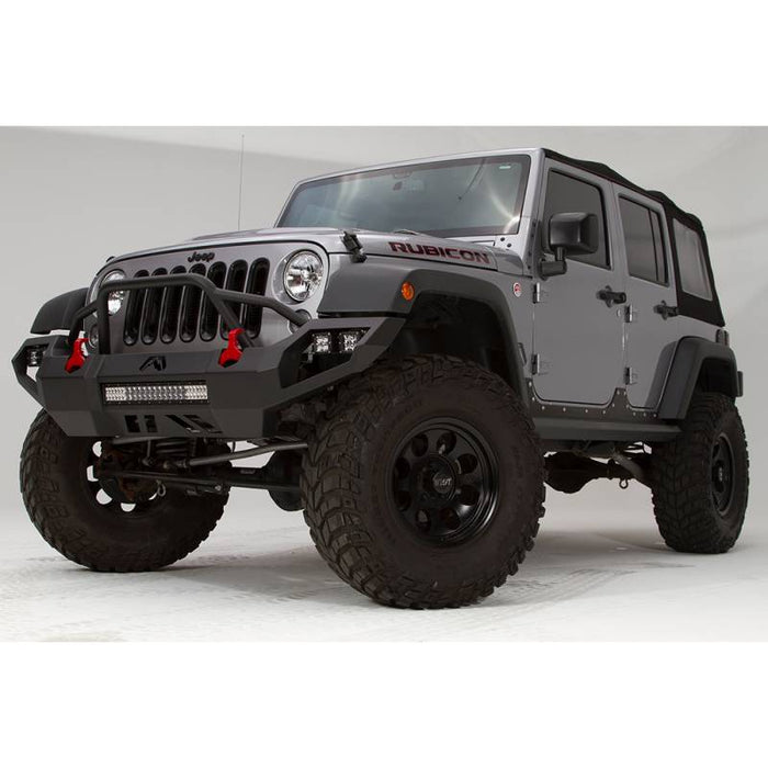 Fab Fours JK07-D1852-1 Vengeance Front Bumper w/ Pre-Runner Guard and Sensor Holes for Jeep Wrangler JK 2007-2018