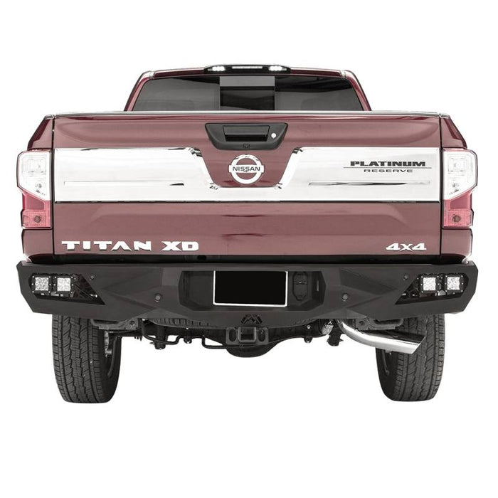 Fab Fours NT16-E3751-1 Vengeance Rear Bumper w/ Sensor Holes for Nissan Titan XD 2016-2021