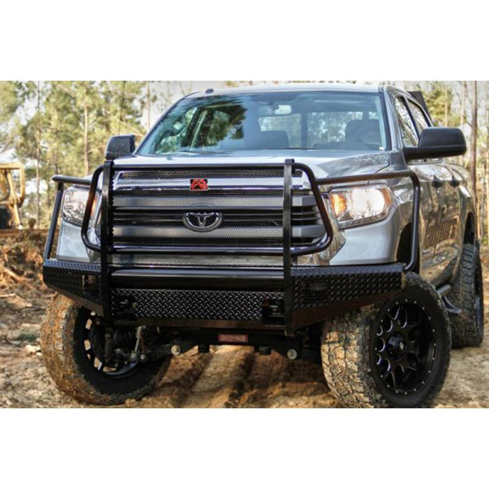 Fab Fours TT07-K1860-1 Black Steel Front Bumper w/ Full Grille Guard for Toyota Tundra 2007-2013