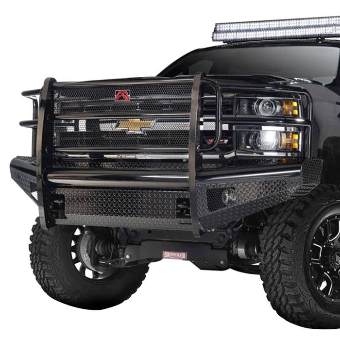 Fab Fours CH05-S1360-1 Black Steel Front Bumper w/ Grille Guard for Chevy Silverado 2500HD/3500 2003-2006