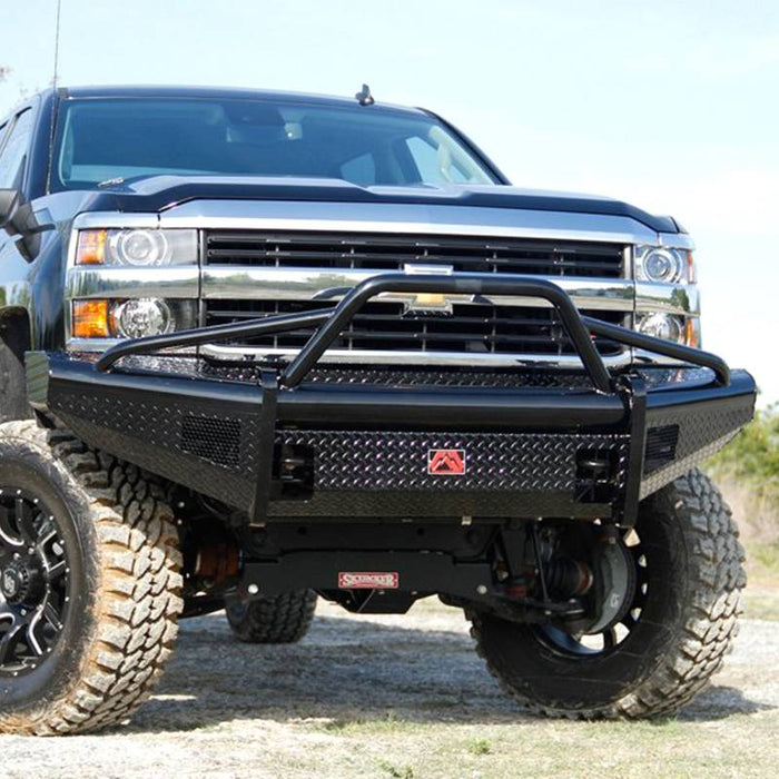 Fab Fours CH05-S1362-1 Black Steel Front Bumper w/ Pre-Runner Guard for Chevy Silverado 2500HD/3500 2003-2006