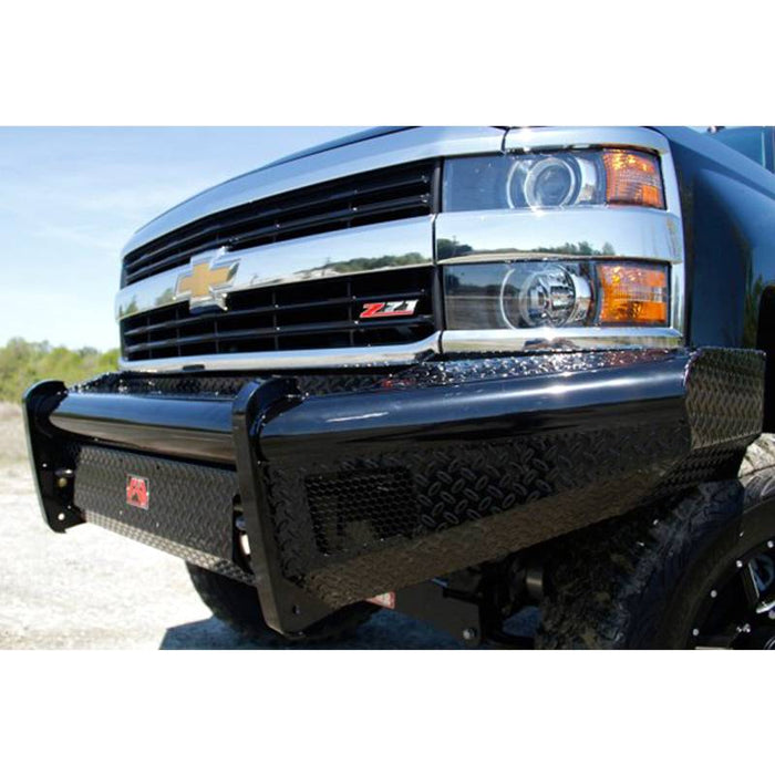 Fab Fours CH08-S2061-1 Black Steel Front Bumper for Chevy Silverado 2500HD/3500 2007-2010