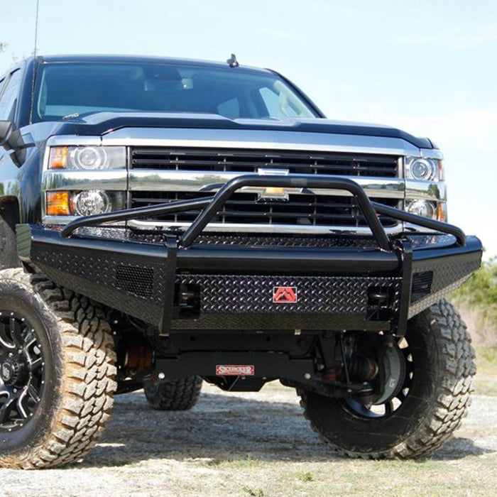 Fab Fours CH11-S2762-1 Black Steel Front Bumper w/ Pre-Runner Guard for Chevy Silverado 2500HD/3500 2011-2014