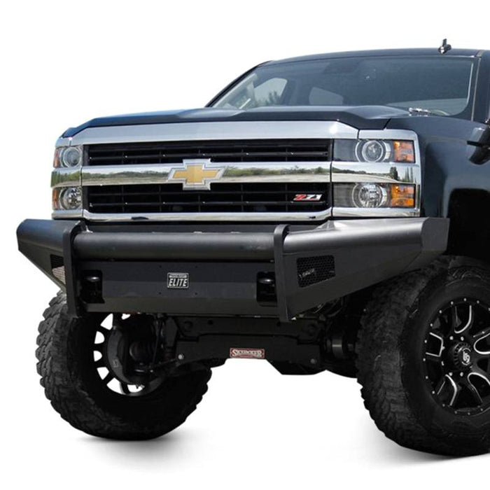 Fab Fours CH05-Q1361-1 Black Steel Elite Smooth Front Bumper for Chevy Silverado 2500HD/3500 2003-2006