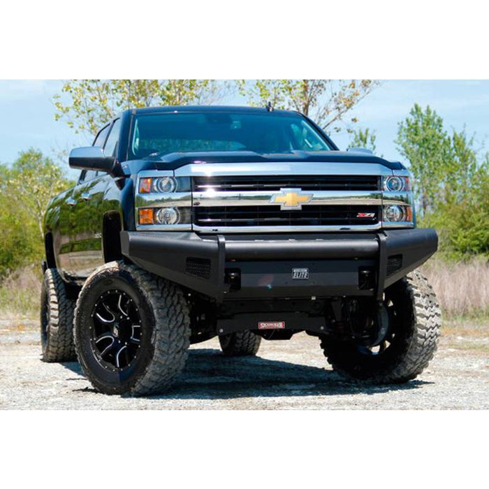 Fab Fours CH05-Q1361-1 Black Steel Elite Smooth Front Bumper for Chevy Silverado 2500HD/3500 2003-2006