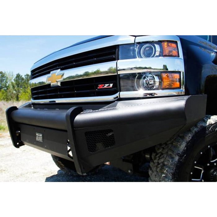 Fab Fours CH05-Q1361-1 Black Steel Elite Smooth Front Bumper for Chevy Silverado 2500HD/3500 2003-2006