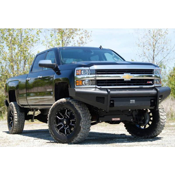 Fab Fours CH08-Q2061-1 Black Steel Elite Smooth Front Bumper for Chevy Silverado 2500HD/3500 2007-2010