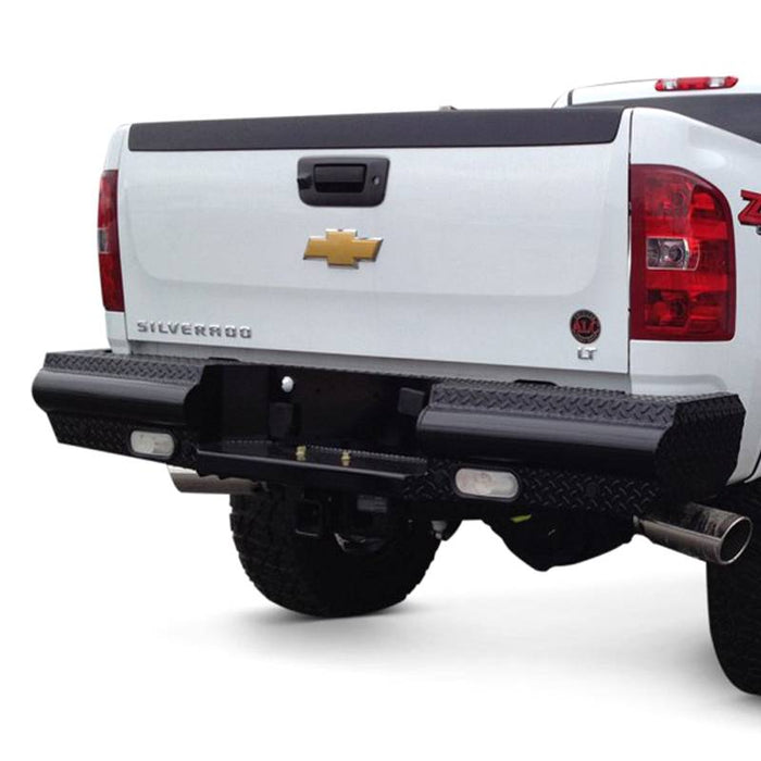 Fab Fours CH99-T1250-1 Black Steel Rear Bumper for Chevy Silverado 2500HD/3500 1999-2007