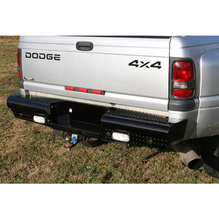 Fab Fours DR94-T1650-1 Black Steel Rear Bumper for Dodge Ram 2500/3500 1994-2002