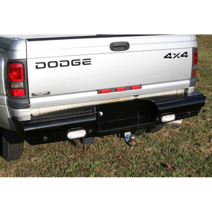 Fab Fours DR94-T1650-1 Black Steel Rear Bumper for Dodge Ram 2500/3500 1994-2002