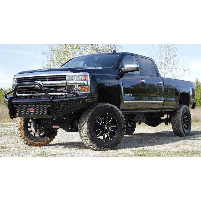 Fab Fours CH14-S3062-1 Black Steel Front Bumper w/ Pre-Runner Guard for Chevy Silverado 2500HD/3500 2015-2019