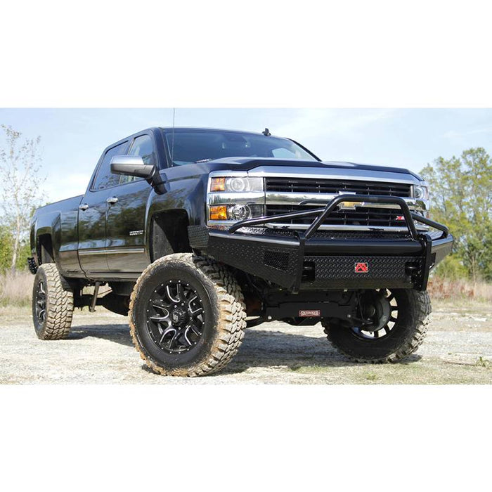 Fab Fours CH14-S3062-1 Black Steel Front Bumper w/ Pre-Runner Guard for Chevy Silverado 2500HD/3500 2015-2019