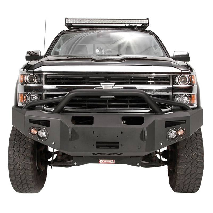 Fab Fours CH14-C3052-1 Premium Winch Front Bumper w/ Pre-Runner Guard for Chevy Silverado 2500HD/3500 2015-2019