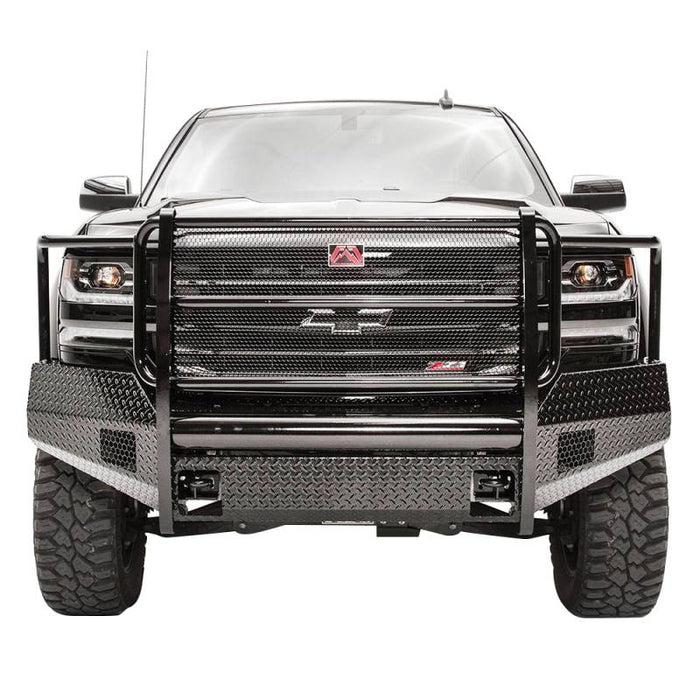 Fab Fours CS16-K3860-1 Black Steel Front Bumper w/ Grille Guard for Chevy Silverado 1500 2016-2018