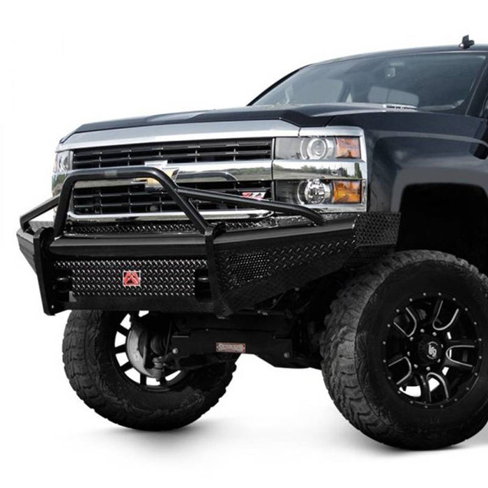 Fab Fours CH08-S2062-1 Black Steel Front Bumper w/ Pre-Runner Guard for Chevy Silverado 2500HD/3500 2007-2010