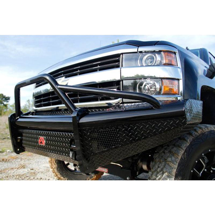 Fab Fours CH08-S2062-1 Black Steel Front Bumper w/ Pre-Runner Guard for Chevy Silverado 2500HD/3500 2007-2010