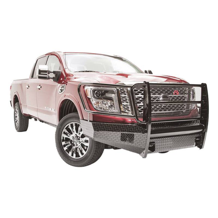 Fab Fours NT16-K3760-1 Black Steel Front Bumper w/ Grille Guard for Nissan Titan XD 2016-2021