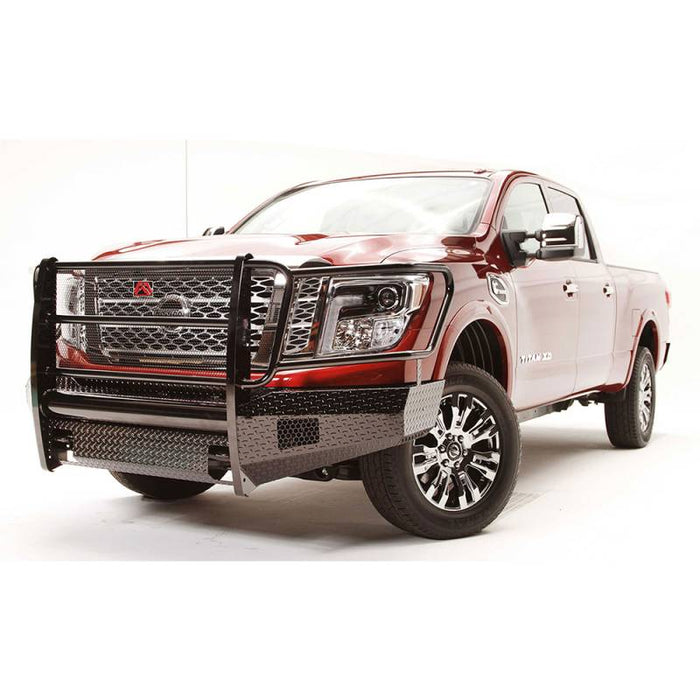 Fab Fours NT16-K3760-1 Black Steel Front Bumper w/ Grille Guard for Nissan Titan XD 2016-2021