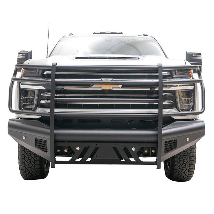 Fab Fours CH20-Q4960-1 Black Steel Elite Smooth Front Bumper w/ Grille Guard for Chevy Silverado 2500HD/3500 2020-2022