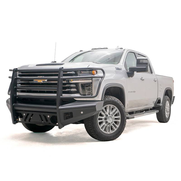 Fab Fours CH20-Q4960-1 Black Steel Elite Smooth Front Bumper w/ Grille Guard for Chevy Silverado 2500HD/3500 2020-2022