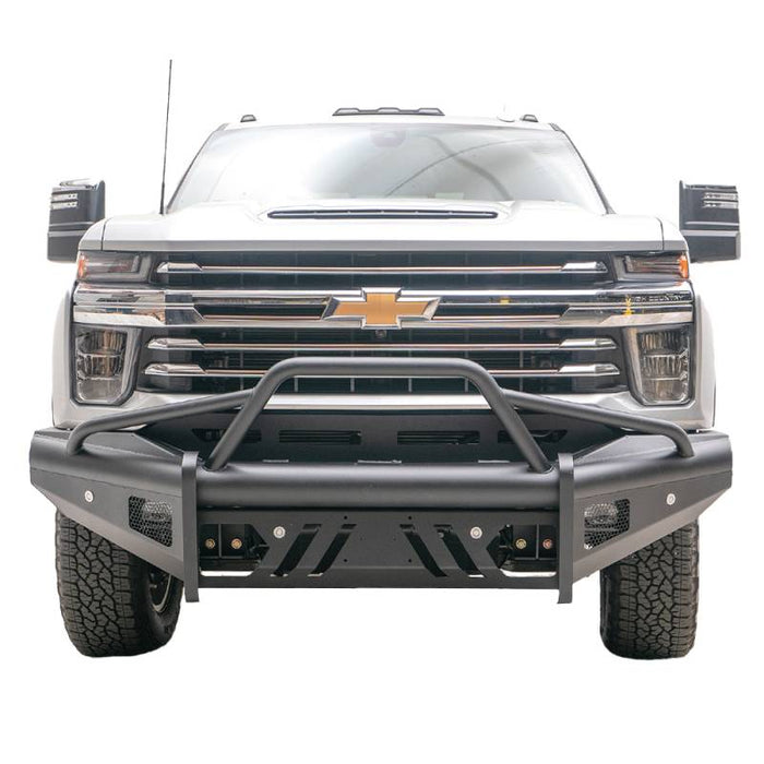 Fab Fours CH20-Q4962-1 Black Steel Elite Smooth Front Bumper w/ Pre-Runner Guard for Chevy Silverado 2500HD/3500 2020-2022