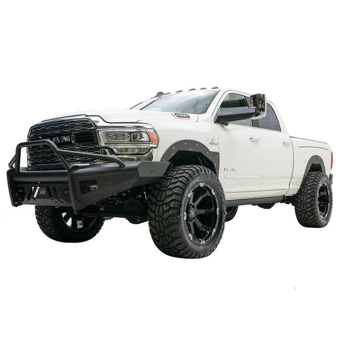 Fab Fours DR19-Q4462-1 Black Steel Elite Smooth Front Bumper w/ Pre-Runner Guard for Dodge Ram 2500/3500 2019-2022 New Body Style