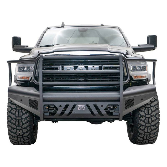 Fab Fours DR19-Q4460-1 Black Steel Elite Front Bumper w/ Full Grill Guard for Dodge Ram 2500/3500 2019-2022 New Body Style