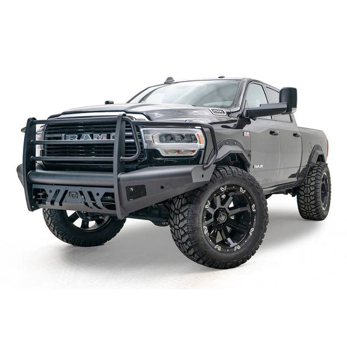 Fab Fours DR19-Q4460-1 Black Steel Elite Front Bumper w/ Full Grill Guard for Dodge Ram 2500/3500 2019-2022 New Body Style