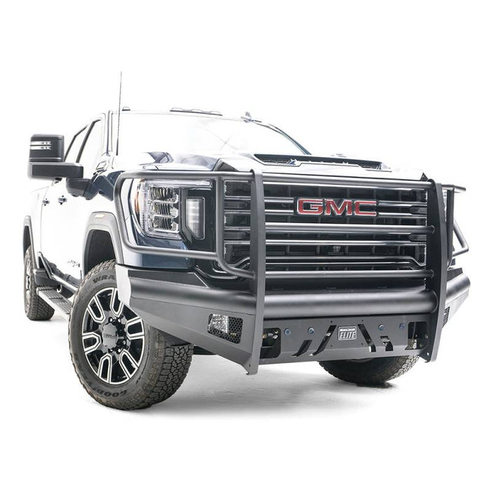 Fab Fours GM20-Q5060-1 Black Steel Elite Front Bumper w/ Full Grill Guard for GMC Sierra 2500HD/3500 2020-2022